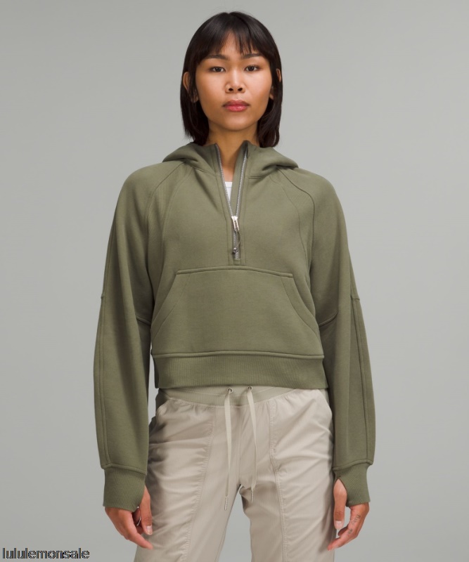 Lululemon Damen DELULU184 | Lululemon Deutschland Medium Olive Scuba Oversize-Hoodie Mit Halbem Reißverschluss